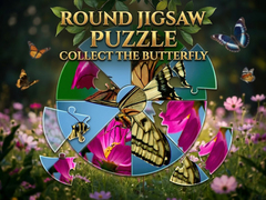 Game Round Jigsaw Puzzle - Collect the Butterfly